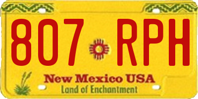 NM license plate 807RPH