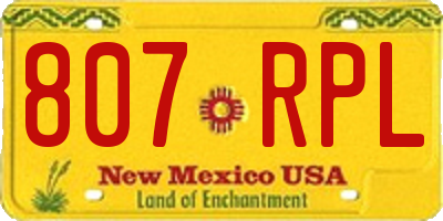 NM license plate 807RPL