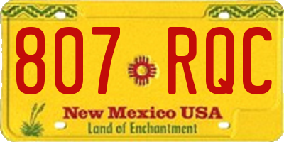 NM license plate 807RQC