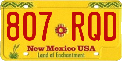 NM license plate 807RQD