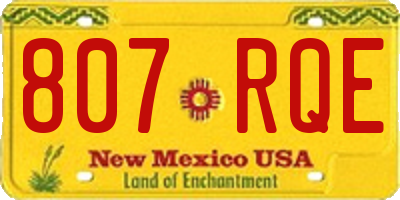 NM license plate 807RQE