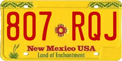 NM license plate 807RQJ