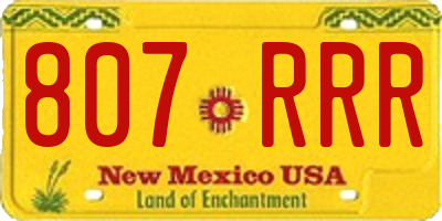 NM license plate 807RRR