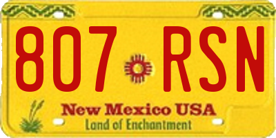 NM license plate 807RSN