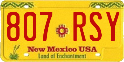 NM license plate 807RSY