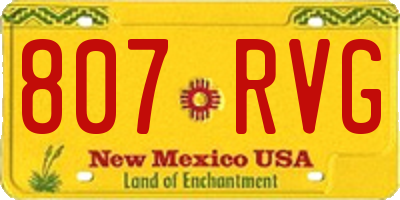 NM license plate 807RVG