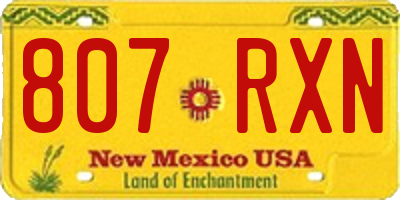 NM license plate 807RXN