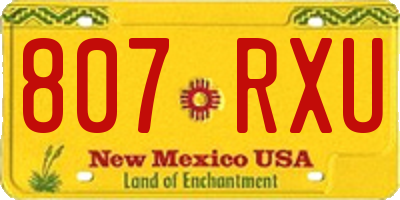 NM license plate 807RXU