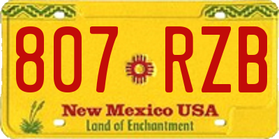 NM license plate 807RZB
