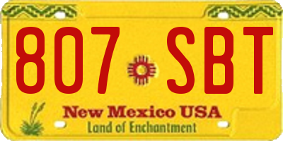 NM license plate 807SBT