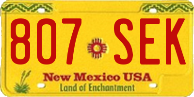 NM license plate 807SEK