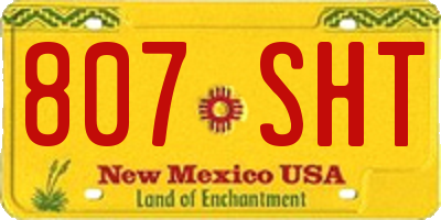 NM license plate 807SHT