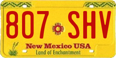 NM license plate 807SHV