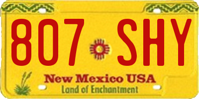 NM license plate 807SHY
