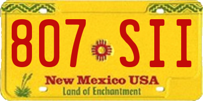 NM license plate 807SII