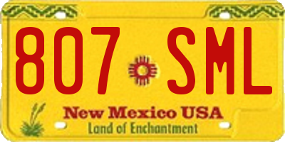 NM license plate 807SML