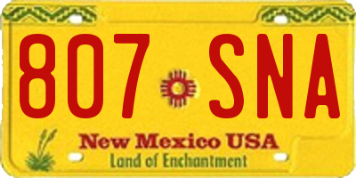 NM license plate 807SNA