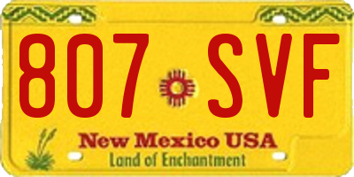NM license plate 807SVF