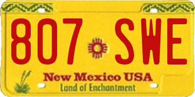 NM license plate 807SWE