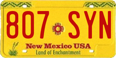 NM license plate 807SYN
