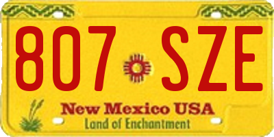 NM license plate 807SZE