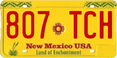 NM license plate 807TCH