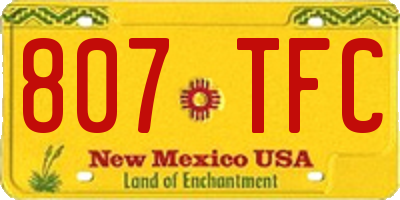NM license plate 807TFC
