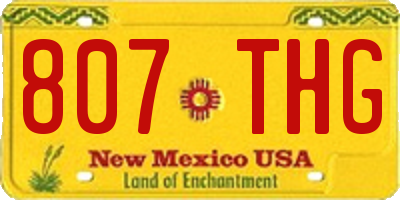 NM license plate 807THG