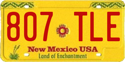 NM license plate 807TLE