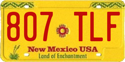 NM license plate 807TLF