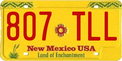 NM license plate 807TLL
