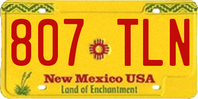 NM license plate 807TLN