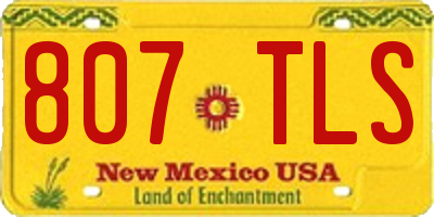 NM license plate 807TLS
