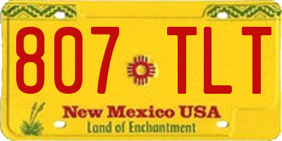NM license plate 807TLT