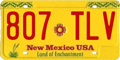 NM license plate 807TLV