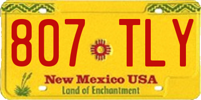 NM license plate 807TLY