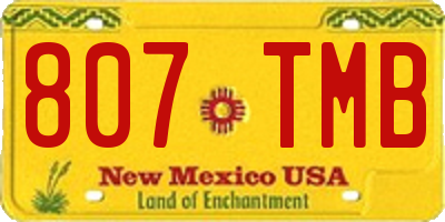 NM license plate 807TMB