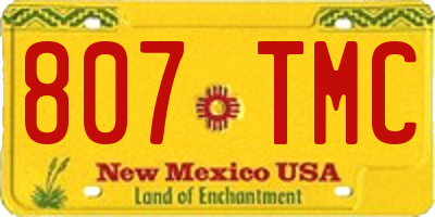 NM license plate 807TMC