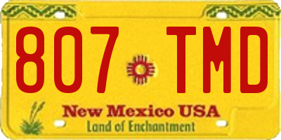 NM license plate 807TMD