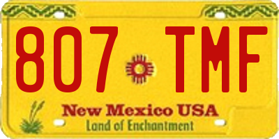 NM license plate 807TMF