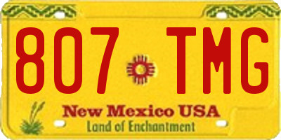 NM license plate 807TMG