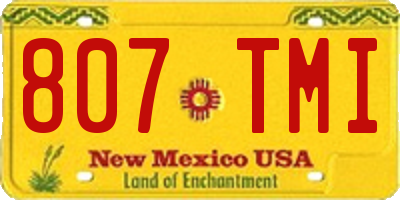 NM license plate 807TMI