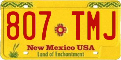 NM license plate 807TMJ