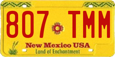 NM license plate 807TMM