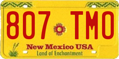 NM license plate 807TMO