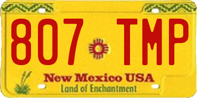 NM license plate 807TMP