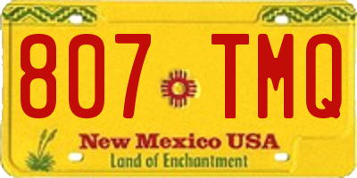 NM license plate 807TMQ
