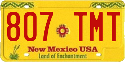 NM license plate 807TMT