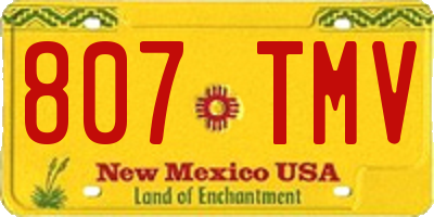 NM license plate 807TMV