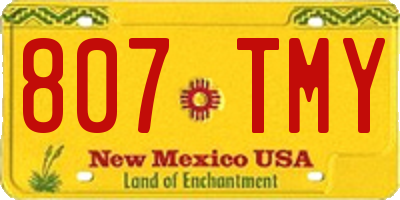 NM license plate 807TMY